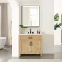 Altair Salome 36" Free Standing Single Basin Vanity Set with Cabinet, Engineered Stone Vanity Top, and Framed Mirror