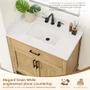 Altair Salome 36" Free Standing Single Basin Vanity Set with Cabinet, Engineered Stone Vanity Top, and Framed Mirror