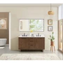 Altair Mowry 60" Free Standing Double Basin Vanity Set with Cabinet, Engineered Stone Vanity Top, and Framed Mirror
