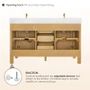Altair Cedar 60" Free Standing Double Basin Vanity Set with Cabinet, Engineered Stone Vanity Top, and Frameless Mirror