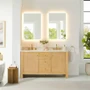 Altair Cedar 60" Free Standing Double Basin Vanity Set with Cabinet, Engineered Stone Vanity Top, and Frameless Mirror