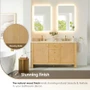 Altair Cedar 60" Free Standing Double Basin Vanity Set with Cabinet, Engineered Stone Vanity Top, and Frameless Mirror