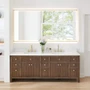 Altair Cerrito 84" Free Standing Double Basin Vanity Set with Cabinet, Engineered Stone Vanity Top, and Framed Mirror