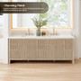 Altair Cerrito 84" Free Standing Double Basin Vanity Set with Cabinet, Engineered Stone Vanity Top, and Framed Mirror