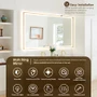 Altair Cerrito 84" Free Standing Double Basin Vanity Set with Cabinet, Engineered Stone Vanity Top, and Framed Mirror