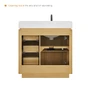 Altair Serene 36" Free Standing Single Basin Vanity Set with Cabinet, Engineered Stone Vanity Top, and Framed Mirror