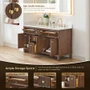 Altair Cerrito 60" Free Standing Double Basin Vanity Set with Cabinet, Engineered Stone Vanity Top, and Framed Mirror