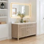Altair Cerrito 60" Free Standing Double Basin Vanity Set with Cabinet, Engineered Stone Vanity Top, and Framed Mirror