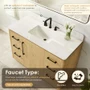 Altair Serene 48" Free Standing Single Basin Vanity Set with Cabinet, Engineered Stone Vanity Top, and Framed Mirror