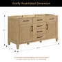 Altair Solana 60" Double Free Standing Vanity Cabinet Only - Less Vanity Top