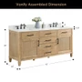Altair Solana 72" Free Standing Double Basin Vanity Set with Cabinet and Quartz Vanity Top