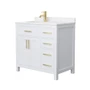 Wyndham Collection Beckett 36" Free Standing Single Basin Vanity Set with Cabinet and Cultured Marble Vanity Top