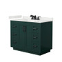 Wyndham Collection Miranda 42" Free Standing Single Basin Vanity Set with Cabinet and Quartz Vanity Top