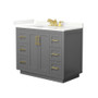Wyndham Collection Miranda 42" Free Standing Single Basin Vanity Set with Cabinet and Quartz Vanity Top