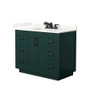 Wyndham Collection Miranda 42" Free Standing Single Basin Vanity Set with Cabinet and Quartz Vanity Top