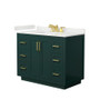 Wyndham Collection Miranda 42" Free Standing Single Basin Vanity Set with Cabinet and Quartz Vanity Top