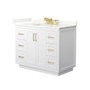 Wyndham Collection Miranda 42" Free Standing Single Basin Vanity Set with Cabinet and Quartz Vanity Top