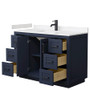 Wyndham Collection Miranda 48" Free Standing Single Basin Vanity Set with Cabinet and Cultured Marble Vanity Top