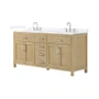 Wyndham Collection Beckett 72" Free Standing Double Basin Vanity Set with Cabinet and Quartz Vanity Top for Widespread Faucets