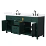 Wyndham Collection Beckett 72" Free Standing Double Basin Vanity Set with Cabinet and Quartz Vanity Top for Widespread Faucets