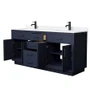 Wyndham Collection Beckett TK 72" Free Standing Double Basin Vanity Set with Cabinet and Cultured Marble Vanity Top