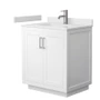 Wyndham Collection Miranda 30" Free Standing Single Basin Vanity Set with Cabinet and Cultured Marble Vanity Top