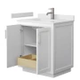 Wyndham Collection Miranda 30" Free Standing Single Basin Vanity Set with Cabinet and Cultured Marble Vanity Top