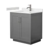 Wyndham Collection Miranda 30" Free Standing Single Basin Vanity Set with Cabinet and Cultured Marble Vanity Top