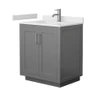 Wyndham Collection Miranda 30" Free Standing Single Basin Vanity Set with Cabinet and Cultured Marble Vanity Top