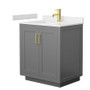 Wyndham Collection Miranda 30" Free Standing Single Basin Vanity Set with Cabinet and Cultured Marble Vanity Top
