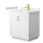 Wyndham Collection Miranda 30" Free Standing Single Basin Vanity Set with Cabinet and Cultured Marble Vanity Top