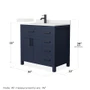 Wyndham Collection Beckett 36" Free Standing Single Basin Vanity Set with Cabinet and Quartz Vanity Top for Single Hole Faucets