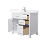 Wyndham Collection Beckett 36" Free Standing Single Basin Vanity Set with Cabinet and Quartz Vanity Top for Single Hole Faucets