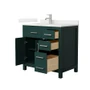 Wyndham Collection Beckett 36" Free Standing Single Basin Vanity Set with Cabinet and Quartz Vanity Top for Single Hole Faucets
