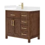 Wyndham Collection Beckett 36" Free Standing Single Basin Vanity Set with Cabinet and Quartz Vanity Top for Single Hole Faucets