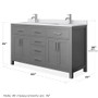 Wyndham Collection Beckett 60" Free Standing Double Basin Vanity Set with Wood Cabinet and Cultured Marble Vanity Top