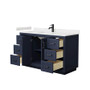 Wyndham Collection Miranda 54" Free Standing Single Basin Vanity Set with Cabinet and Cultured Marble Vanity Top