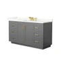 Wyndham Collection Miranda 60" Free Standing Single Basin Vanity Set with Cabinet and Quartz Vanity Top