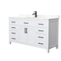 Wyndham Collection Beckett 60" Free Standing Single Basin Vanity Set with Cabinet and Cultured Marble Vanity Top
