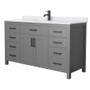 Wyndham Collection Beckett 60" Free Standing Single Basin Vanity Set with Cabinet and Cultured Marble Vanity Top