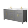 Wyndham Collection Beckett 72" Free Standing Double Basin Vanity Set with Cabinet and Cultured Marble Vanity Top