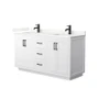 Wyndham Collection Miranda 60" Free Standing Double Basin Vanity Set with Cabinet and Quartz Vanity Top