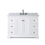 Wyndham Collection Avery 48" Free Standing Single Basin Vanity Set with Cabinet and Marble Vanity Top