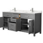Wyndham Collection Beckett 72" Free Standing Double Basin Vanity Set with Wood Cabinet and Cultured Marble Vanity Top