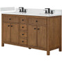 Wyndham Collection Rian 60" Free Standing Double Basin Vanity Set with Cabinet and Quartz Vanity Top