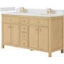 Wyndham Collection Rian 60" Free Standing Double Basin Vanity Set with Cabinet and Quartz Vanity Top