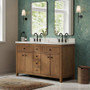 Wyndham Collection Rian 60" Free Standing Double Basin Vanity Set with Cabinet and Quartz Vanity Top