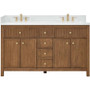 Wyndham Collection Rian 60" Free Standing Double Basin Vanity Set with Cabinet and Quartz Vanity Top