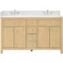 Wyndham Collection Rian 60" Free Standing Double Basin Vanity Set with Cabinet and Quartz Vanity Top