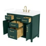 Wyndham Collection Beckett 42" Free Standing Single Basin Vanity Set with Cabinet and Cultured Marble Vanity Top for Widespread Faucets